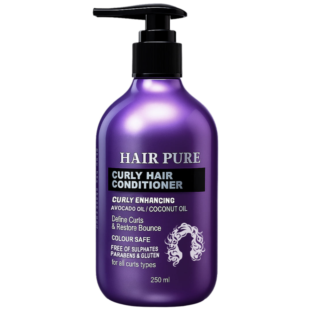 Hair Pure Curly Hair Conditioner – Enriched with Avocado Oil & Coconut Oil – 250ml – Hydrating, Nourishing & Frizz-Control Formula for Defined, Manageable Curls – Suitable for Men and Women