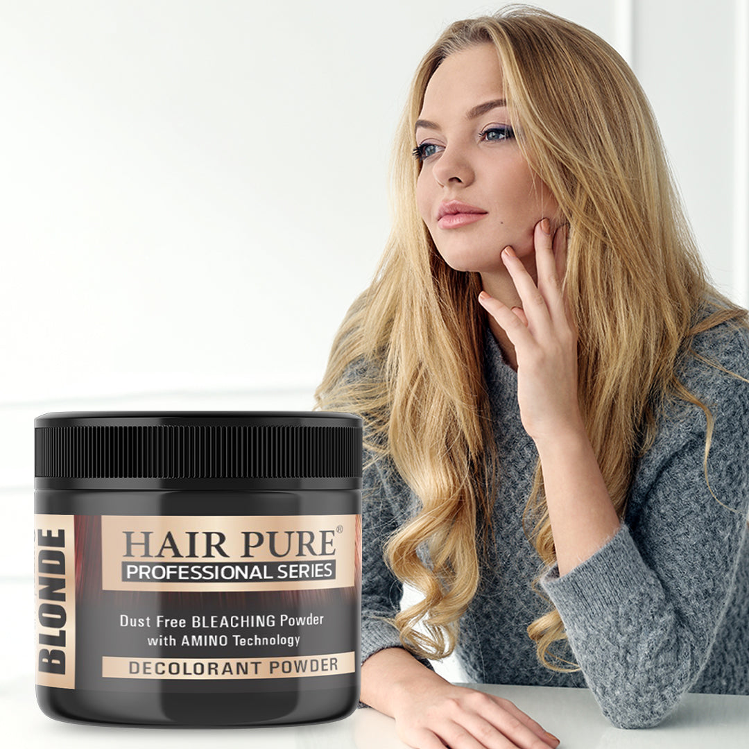 Hair Pure Bleaching Decolorant Powder 100g – Multi Blond Hair Lightener with Anti-Yellow Effect for 9-Level Lightening
