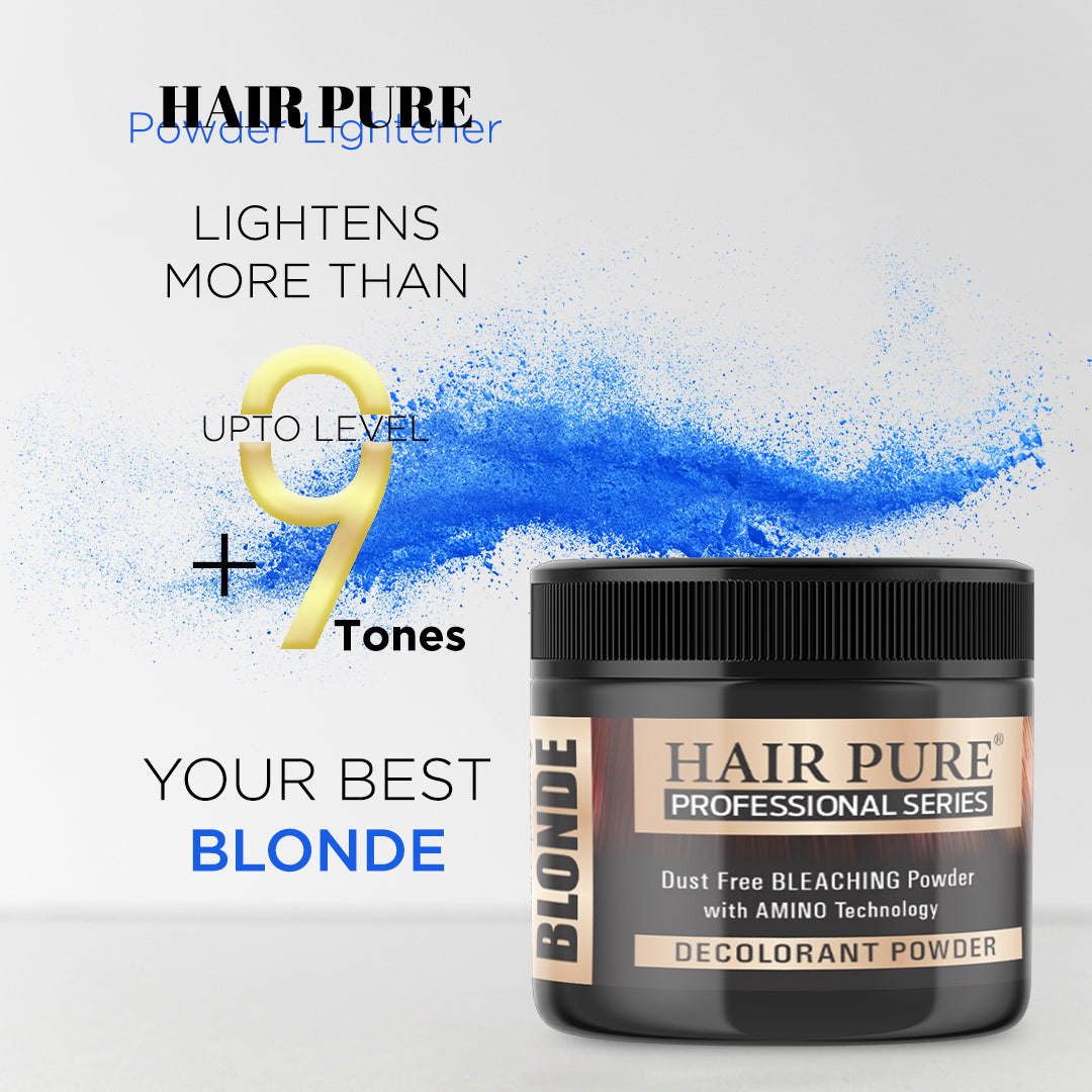 Hair Pure Bleaching Decolorant Powder 100g – Multi Blond Hair Lightener with Anti-Yellow Effect for 9-Level Lightening