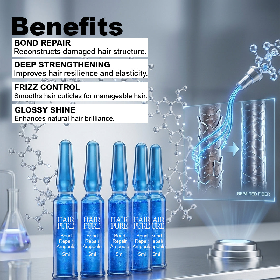 Hair Pure Bond Repair Ampoule 5ml with Hydrolyzed Keratin – Intensive Hair Repair Treatment for Damaged, Weak & Frizzy Hair