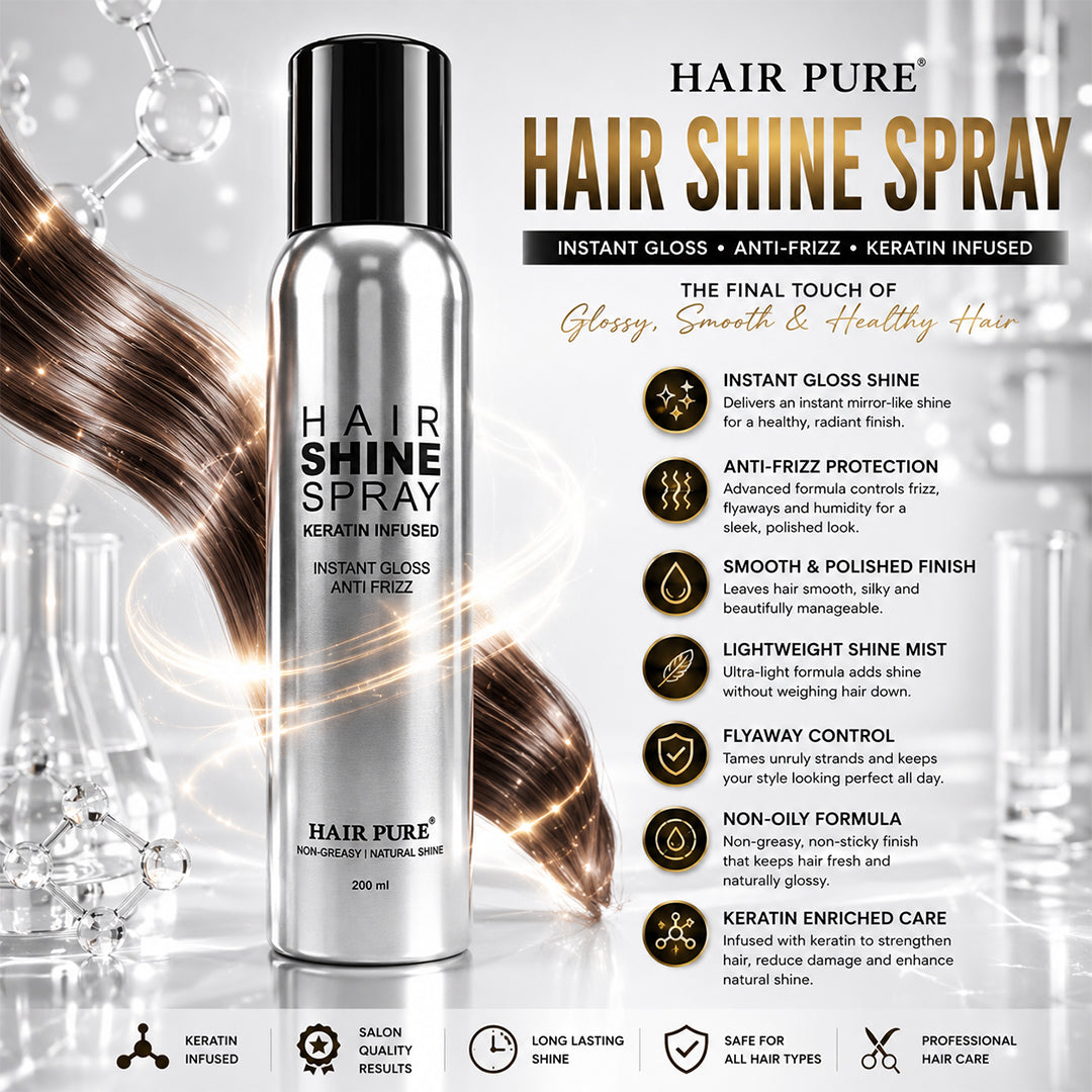 Hair Pure Professional Keratin Hair Styling Combo Kit | Volumizing Hair Mousse 300ml + Keratin Hair Spray 250ml + Instant Shine Spray 200ml
