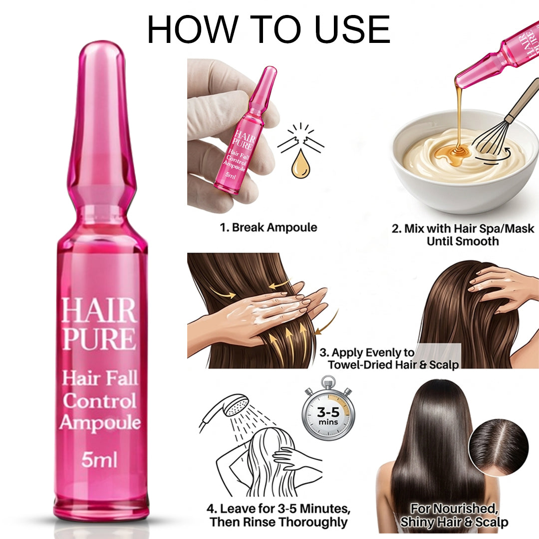 Hair Pure Hair Fall Control Ampoule 5ml – Strengthening Hair Treatment to Reduce Hair Fall & Breakage