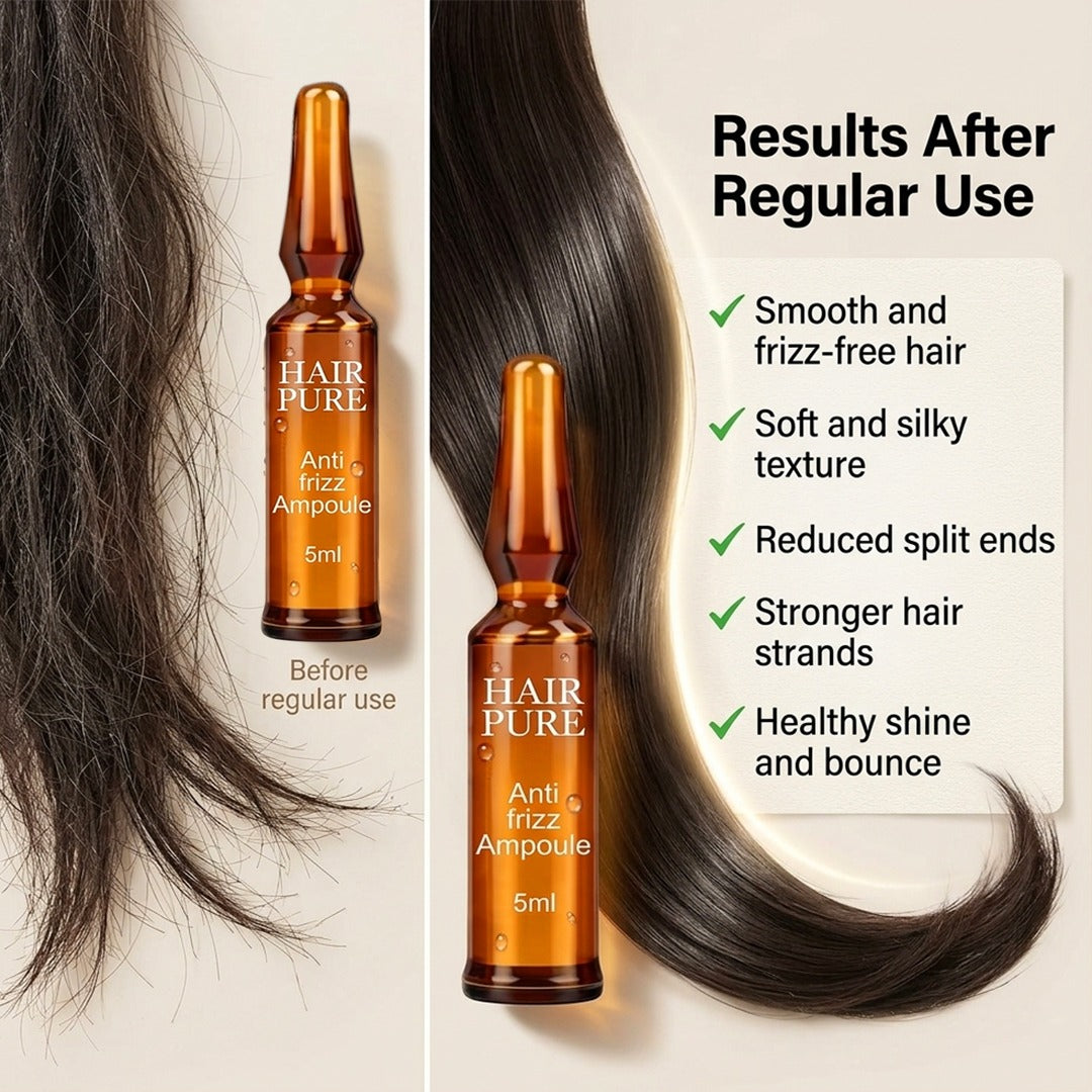 Hair Pure Anti-Frizz Hair Ampoule (5ml) is your go-to treatment for frizz control and silky, smooth hair.